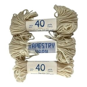 Lot of 3 Vintage Tapestry 100% Virgin Wool Crewel & Needlepoint Yarn 40 Yards NW